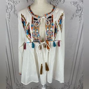 Bohemian Embroidered Embellished Summer Jacket Top